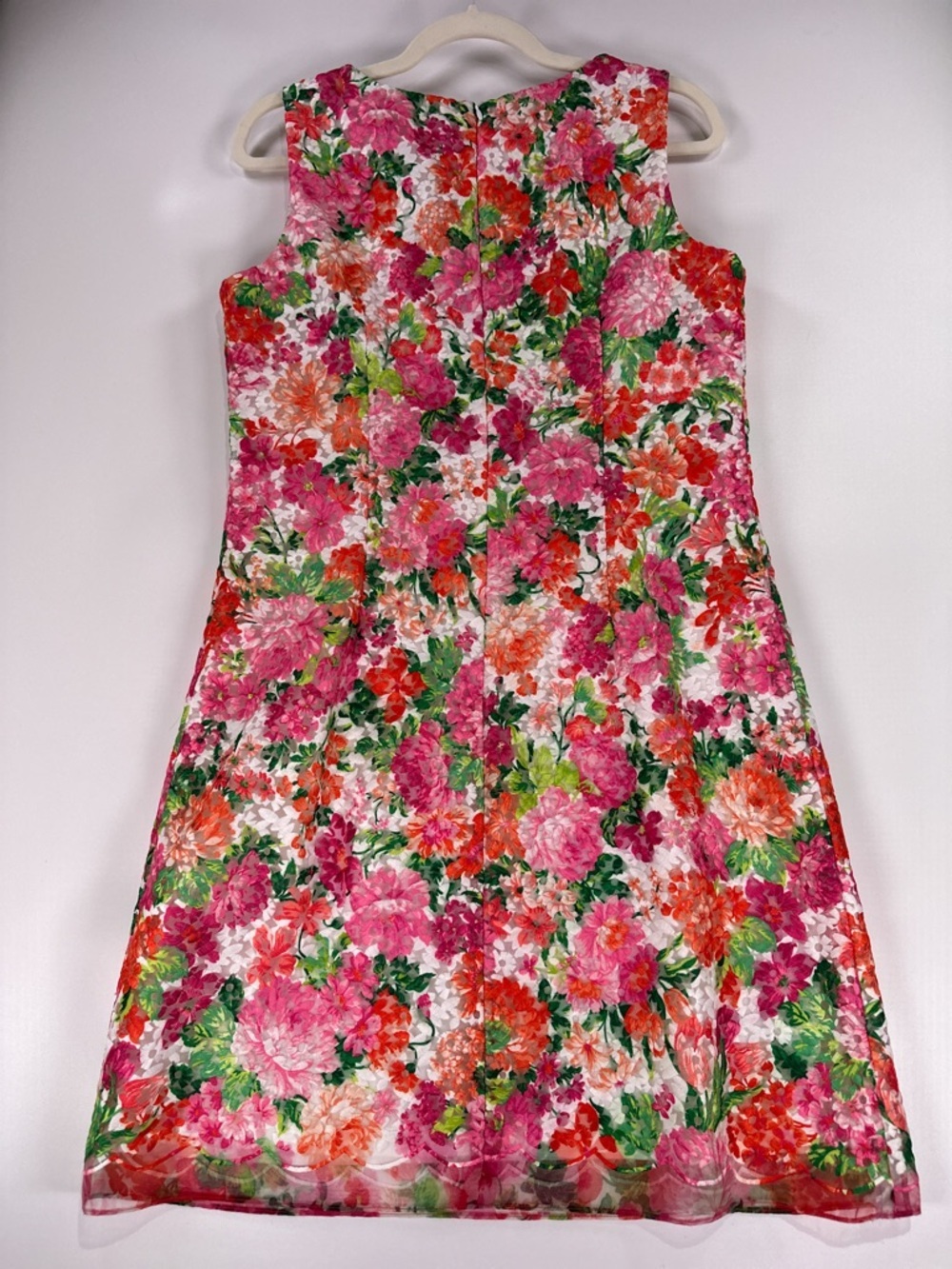 Sara Campbell Shift Dress Scalloped Sleeveless Floral Lace Pink Size 10 - Picture 3 of 13